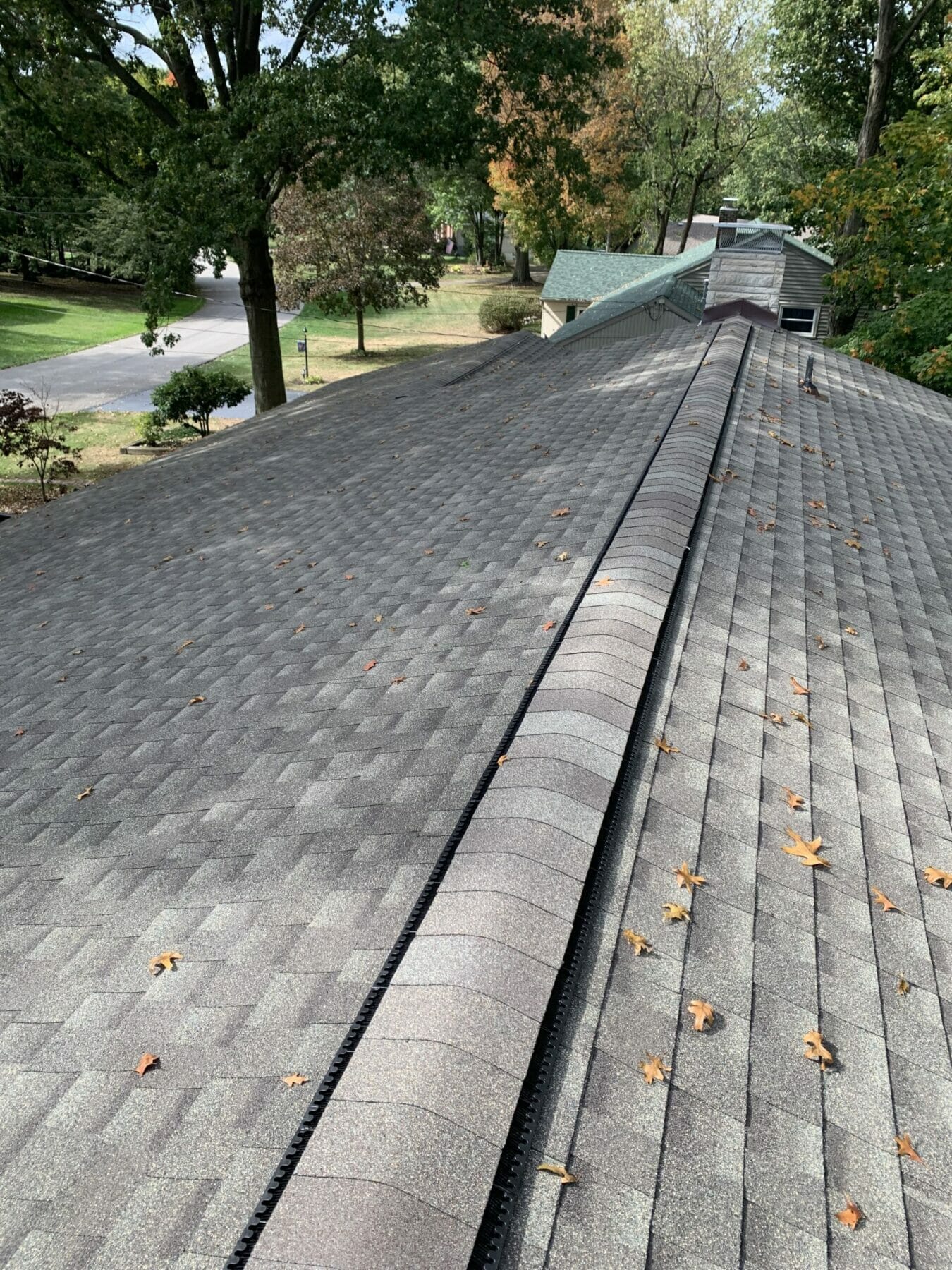 close up shot of a new shingle roof